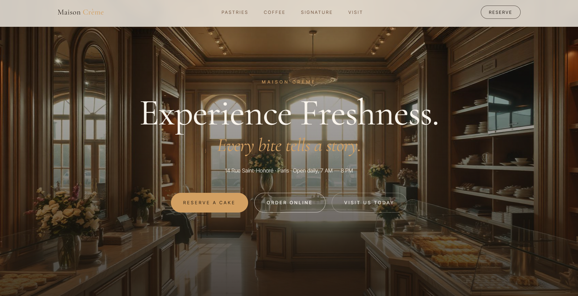Bakery & Café website design by Sas Orgo